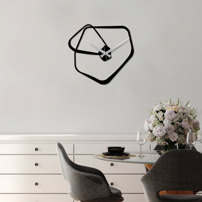 Wallity Amorphous Reloj de Pared Decorativo de Metal Negro